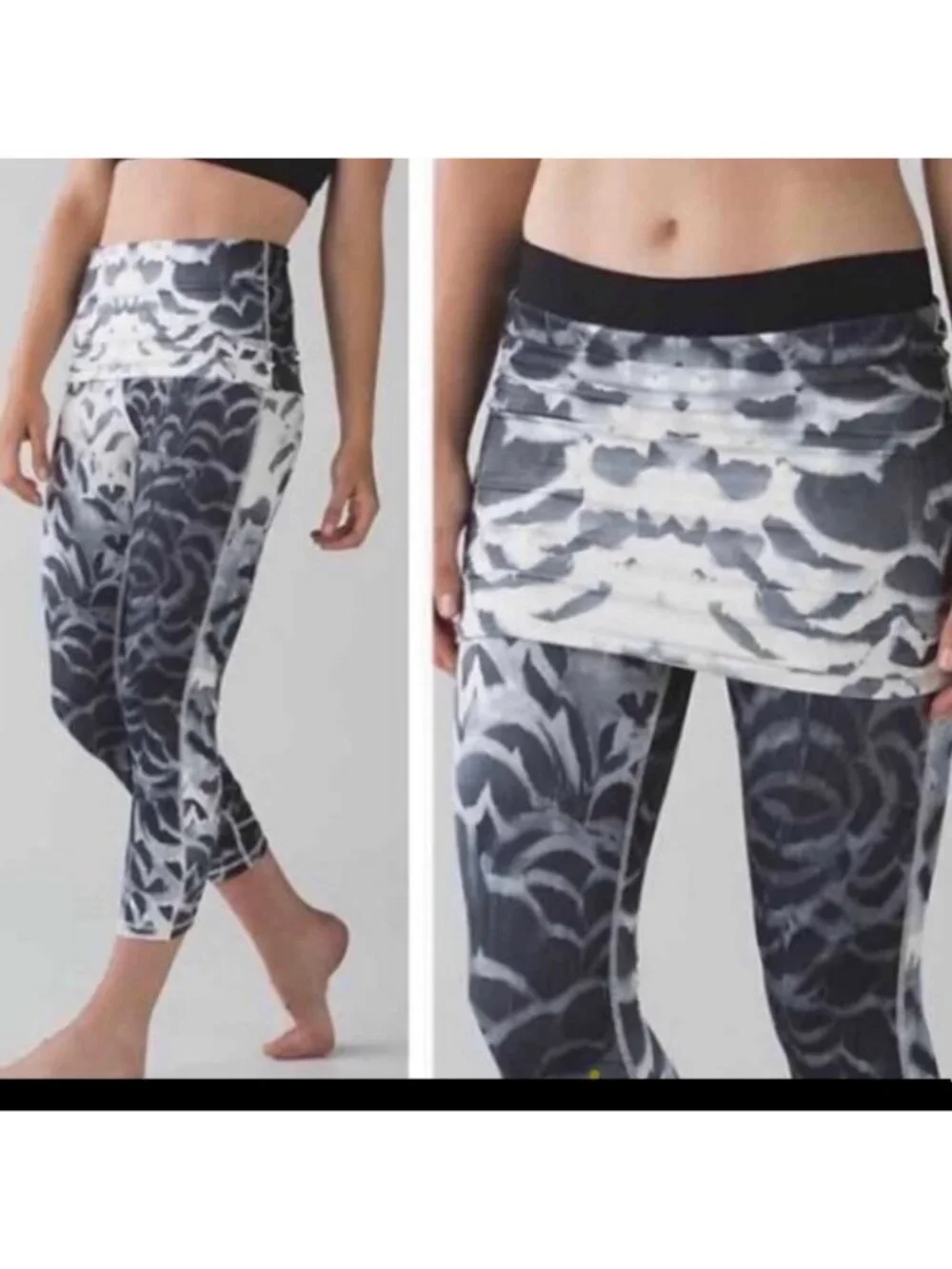 Lululemon Wunder Under Pant*SE Dance Pretty Plume Angel Wing Black